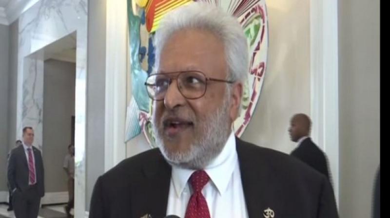 Former advisor to the Trump campaign, Shalabh Shalli Kumar on Saturday (local time) said that US President Donald Trump sharing the stage with Prime Minister Narendra Modi during 'Howdy Modi!' event is a "big slap" on the face of Pakistan Prime Minister Imran Khan. (Photo: ANI) Former advisor to the Trump campaign, Shalabh Shalli Kumar on Saturday (local time) said that US President Donald Trump sharing the stage with Prime Minister Narendra Modi during 'Howdy Modi!' event is a "big slap" on the face of Pakistan Prime Minister Imran Khan. (Photo: ANI)