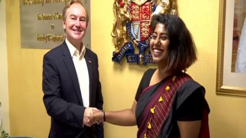 A journalism student from Bengaluru got the rare opportunity of becoming British Deputy High Commissioner for a day and getting to learn about UK-India's diplomatic ties. (Photo: ANI) A journalism student from Bengaluru got the rare opportunity of becoming British Deputy High Commissioner for a day and getting to learn about UK-India's diplomatic ties. (Photo: ANI)
