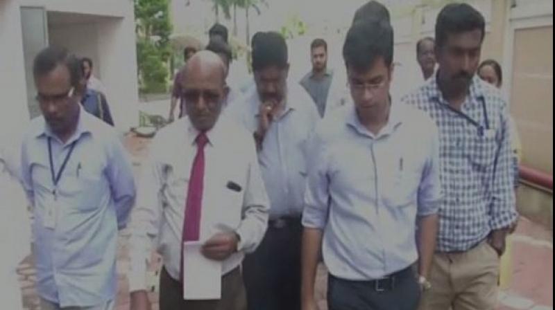 Government-appointed demolition expert, Sharath B Sarwate, along with 11-member technical committee team visited the Holy Faith residential building in Maradu area on Friday in connection with its demolition. (Photo: ANI) Government-appointed demolition expert, Sharath B Sarwate, along with 11-member technical committee team visited the Holy Faith residential building in Maradu area on Friday in connection with its demolition. (Photo: ANI)