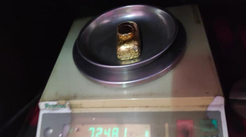 The Directorate of Revenue Intelligence (DRI) has seized 832 grams of gold in form of paste amounting worth over Rs 27 Lakhs from a passenger at Rajiv Gandhi International Airport (RGIA) in the city. (Photo: Twitter/ ANI) The Directorate of Revenue Intelligence (DRI) has seized 832 grams of gold in form of paste amounting worth over Rs 27 Lakhs from a passenger at Rajiv Gandhi International Airport (RGIA) in the city. (Photo: Twitter/ ANI)