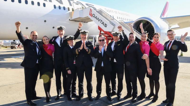 The longest non-stop passenger flight touched down in Australia Sunday morning after more than 19 hours in the air, a milestone journey from New York that Qantas hopes to parlay into commercial success. (Photo: Qantas) The longest non-stop passenger flight touched down in Australia Sunday morning after more than 19 hours in the air, a milestone journey from New York that Qantas hopes to parlay into commercial success. (Photo: Qantas)