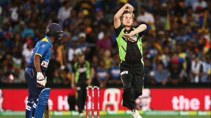Adam Zampa, who replaced Andrew Tye for the dead rubber, had in form Asela Gunaratne (4) lbw and then accounted for the wickets of Chamara Kapugedera and Dasun Shanaka in one over. (Photo: AFP) Adam Zampa, who replaced Andrew Tye for the dead rubber, had in form Asela Gunaratne (4) lbw and then accounted for the wickets of Chamara Kapugedera and Dasun Shanaka in one over. (Photo: AFP)