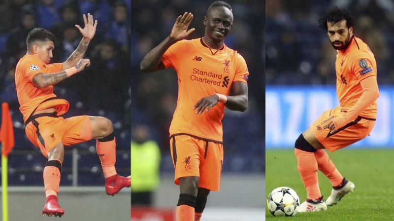 While Sadio Sane hammered three goals, Mohamed Salah, who scored his 30th goal of the season, and Roberto Firmino scored a goal each to complete Liverpool's Porto thrashing. (Photo: AP) While Sadio Sane hammered three goals, Mohamed Salah, who scored his 30th goal of the season, and Roberto Firmino scored a goal each to complete Liverpool's Porto thrashing. (Photo: AP)