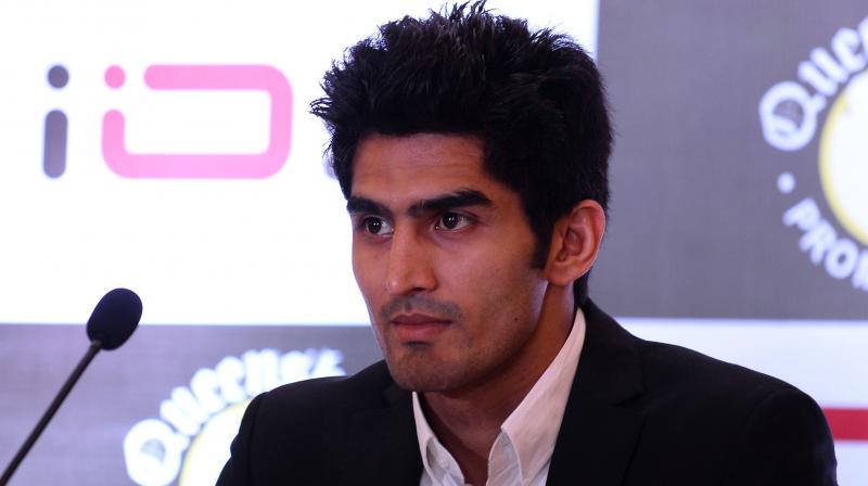 Another one of Vijender's wishes is a showdown with Canelo, a multiple-time world champion. Canelo would be taking on Britain's Rocky Fielding for the WBA super middleweight champion at the Madison Square Garden on December 15. (Photo: AFP) Another one of Vijender's wishes is a showdown with Canelo, a multiple-time world champion. Canelo would be taking on Britain's Rocky Fielding for the WBA super middleweight champion at the Madison Square Garden on December 15. (Photo: AFP)