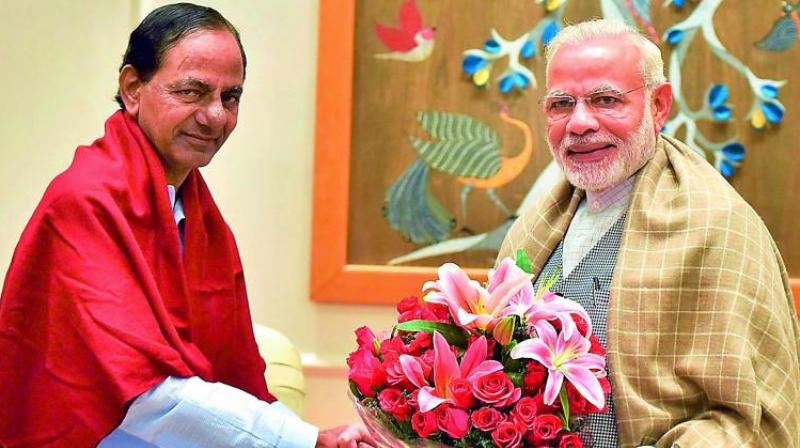 K Chandrasekhar Rao and Prime Minister Narendra Modi. K Chandrasekhar Rao and Prime Minister Narendra Modi.