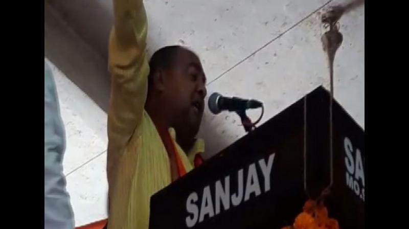 The Bharatiya Janata Party (BJP) leader Ranjeet Bahadur Srivastava on Thursday brewed a fresh controversy by asking voters to cast their ballot in favour of Prime Minister Narendra Modi if they want to destroy Muslims. (Photo: ANI) The Bharatiya Janata Party (BJP) leader Ranjeet Bahadur Srivastava on Thursday brewed a fresh controversy by asking voters to cast their ballot in favour of Prime Minister Narendra Modi if they want to destroy Muslims. (Photo: ANI)