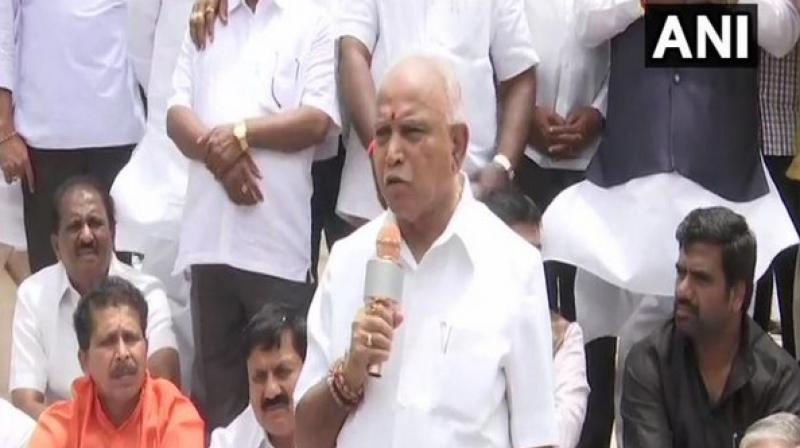 The former chief minister also said that they will meet Speaker Ramesh Kumar at 3 pm on Wednesday. (Photo: ANI) The former chief minister also said that they will meet Speaker Ramesh Kumar at 3 pm on Wednesday. (Photo: ANI)