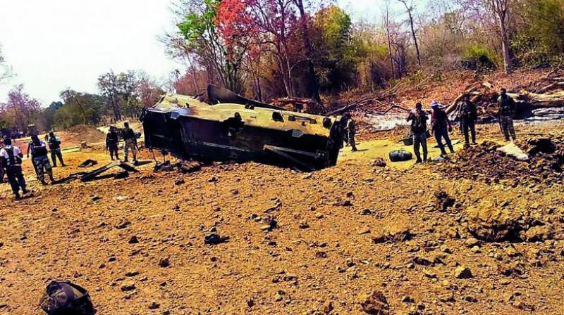 Nine CRPF jawans were killed in an IED blast of a Mine-Protected Vehicle (MPV) triggered by Maoists in Kistaram jungle of South Bastar. Nine CRPF jawans were killed in an IED blast of a Mine-Protected Vehicle (MPV) triggered by Maoists in Kistaram jungle of South Bastar.