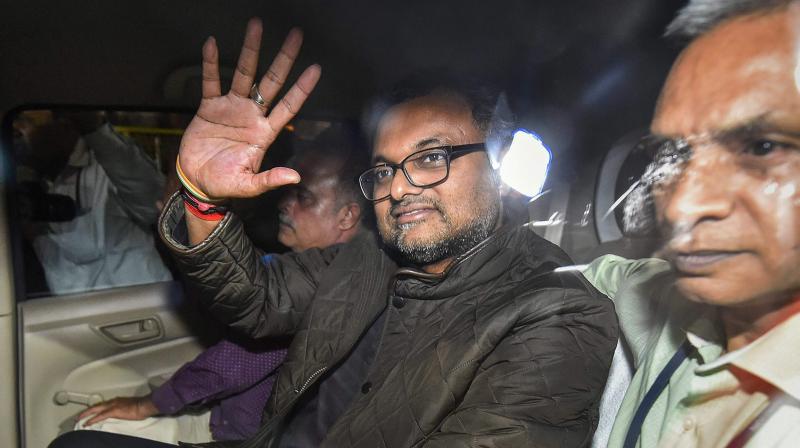 Karti, who was arrested by the CBI at Chennai Airport on February 28. (Photo: PTI/File) Karti, who was arrested by the CBI at Chennai Airport on February 28. (Photo: PTI/File)