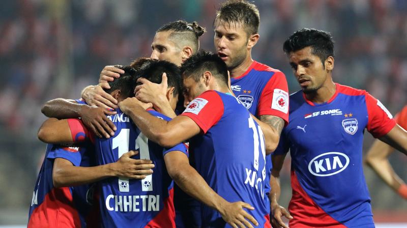 Brandon Fernandes equalised for the hosts in the 72nd minute but Sunil Chhetri notched the winner for Bengaluru five minutes later. (Photo: ISL Media) Brandon Fernandes equalised for the hosts in the 72nd minute but Sunil Chhetri notched the winner for Bengaluru five minutes later. (Photo: ISL Media)