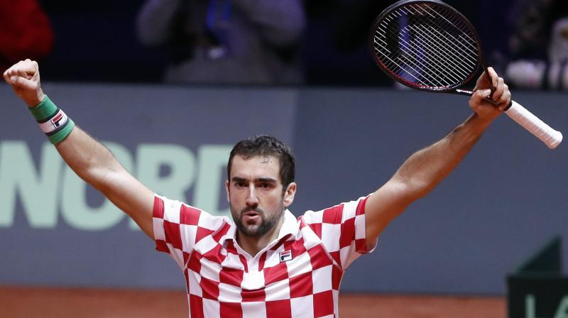 Coric gave Croatia a flying start with an emphatic 6-2 7-5 6-4 win over Chardy and the 33-year-old Tsonga, out for most of the season after knee surgery, was pummelled 6-3 7-5 6-4 by world number seven Cilic. (Photo: AP) Coric gave Croatia a flying start with an emphatic 6-2 7-5 6-4 win over Chardy and the 33-year-old Tsonga, out for most of the season after knee surgery, was pummelled 6-3 7-5 6-4 by world number seven Cilic. (Photo: AP)
