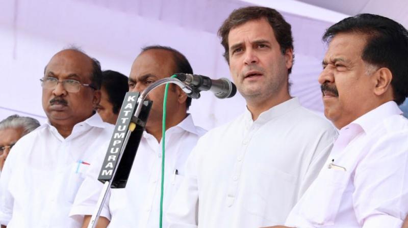Rahul Gandhi, who is on a two-day visit to flood affected regions of Kerala, said he was not here for 'politicising the situation.' (Photo: Twitter | @INCIndia) Rahul Gandhi, who is on a two-day visit to flood affected regions of Kerala, said he was not here for 'politicising the situation.' (Photo: Twitter | @INCIndia)
