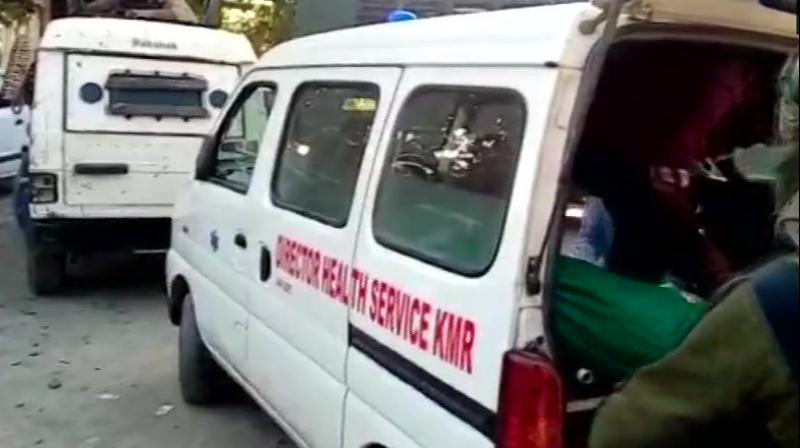 Four policemen on board the vehicle were injured. They were rushed to a nearby hospital where all of them succumbed, the officials said. (Photo: Twitter | ANi) Four policemen on board the vehicle were injured. They were rushed to a nearby hospital where all of them succumbed, the officials said. (Photo: Twitter | ANi)
