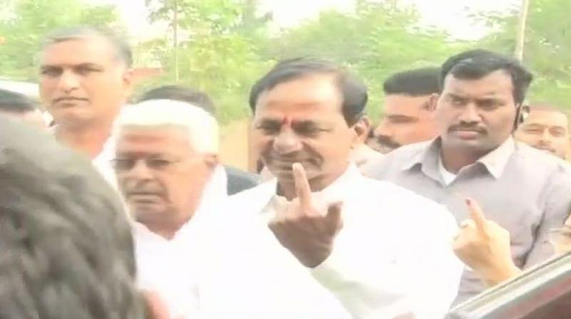 Telangana Rashtra Samiti (TRS) is going alone in the ongoing Assembly polls in Telangana. (Photo: ANI) Telangana Rashtra Samiti (TRS) is going alone in the ongoing Assembly polls in Telangana. (Photo: ANI)
