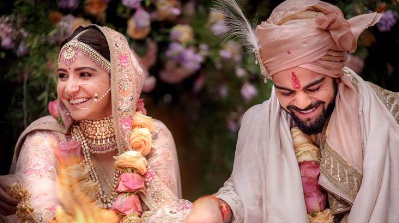 Virat and Anushka's photo from their marriage. Virat and Anushka's photo from their marriage.