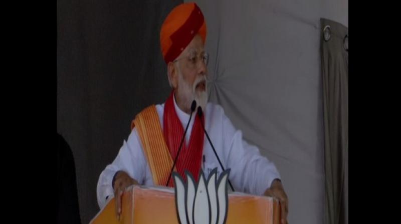 Prime Minister Narendra Modi on Sunday lashed out at the Congress party in a rally at Rajasthan. (Photo: ANI Prime Minister Narendra Modi on Sunday lashed out at the Congress party in a rally at Rajasthan. (Photo: ANI