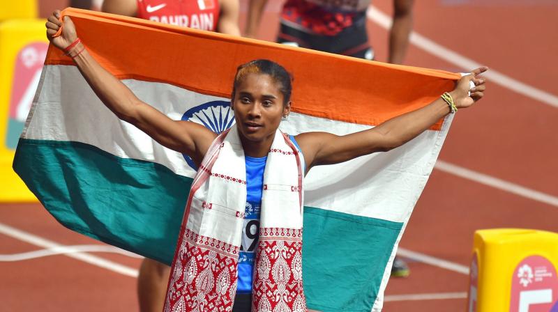 Hima had qualified for the final with a national record time 51.00 seconds on Saturday, bettering the 14-year-old mark set by Manjeet Kaur (51.05) in Chennai in 2004. (Photo: PTI) Hima had qualified for the final with a national record time 51.00 seconds on Saturday, bettering the 14-year-old mark set by Manjeet Kaur (51.05) in Chennai in 2004. (Photo: PTI)