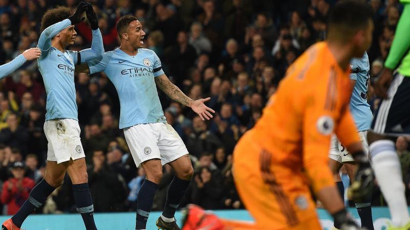 City strutted and moved the ball with their customary ease but it was not until a minute before the break that Leroy Sane made it 2-0 with a sweet left-foot drive after a clever chest pass from Gabriel Jesus. (Photo: AFP) City strutted and moved the ball with their customary ease but it was not until a minute before the break that Leroy Sane made it 2-0 with a sweet left-foot drive after a clever chest pass from Gabriel Jesus. (Photo: AFP)