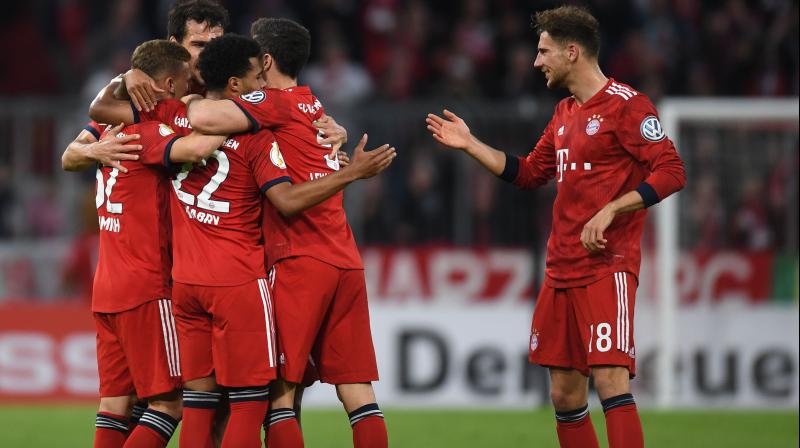 Robert Lewandowski scored twice off the bench to send 10-man Bayern Munich into the German Cup semi-finals as his late penalty secured a 5-4 home win against second division Heidenheim on Wednesday. (Photo: AFP) Robert Lewandowski scored twice off the bench to send 10-man Bayern Munich into the German Cup semi-finals as his late penalty secured a 5-4 home win against second division Heidenheim on Wednesday. (Photo: AFP)