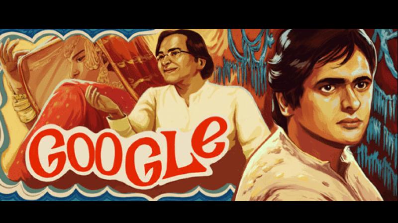Today's Doodle is a tribute to Farouque Sheikh's cinematic career in a style evocative of hand-painted movie posters of the 1970s. (Photo: Google) Today's Doodle is a tribute to Farouque Sheikh's cinematic career in a style evocative of hand-painted movie posters of the 1970s. (Photo: Google)