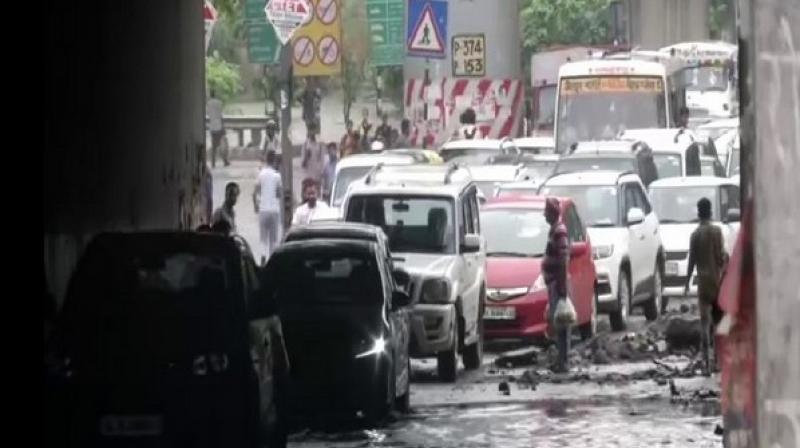Rainfall is predicted to continue as the monsoon trough is passing via the National Capital territory. (Photo: ANI) Rainfall is predicted to continue as the monsoon trough is passing via the National Capital territory. (Photo: ANI)