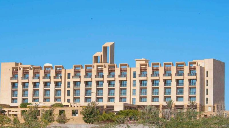 The hotel, frequented by business and leisure travellers, is located on the Koh-e-Batil hill, south of West Bay on Fish Harbour road in Gwadar. (Photo: ANI twitter) The hotel, frequented by business and leisure travellers, is located on the Koh-e-Batil hill, south of West Bay on Fish Harbour road in Gwadar. (Photo: ANI twitter)