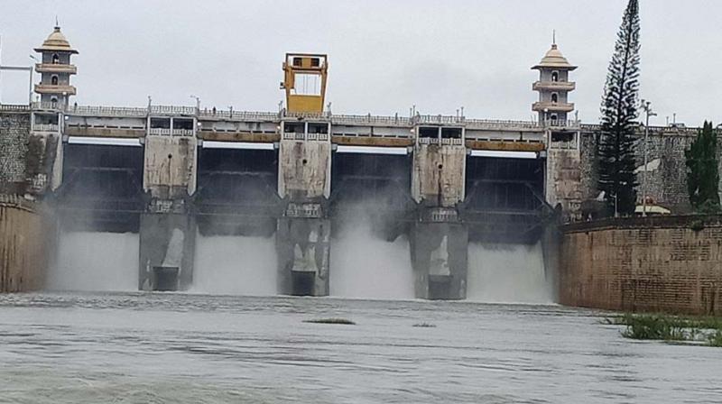 5000 cusecs water being released from Kabini Dam in HD Kote taluk in Mysuru Dist on Thursday after inflow increased due to good rains (Image: KPN) 5000 cusecs water being released from Kabini Dam in HD Kote taluk in Mysuru Dist on Thursday after inflow increased due to good rains (Image: KPN)