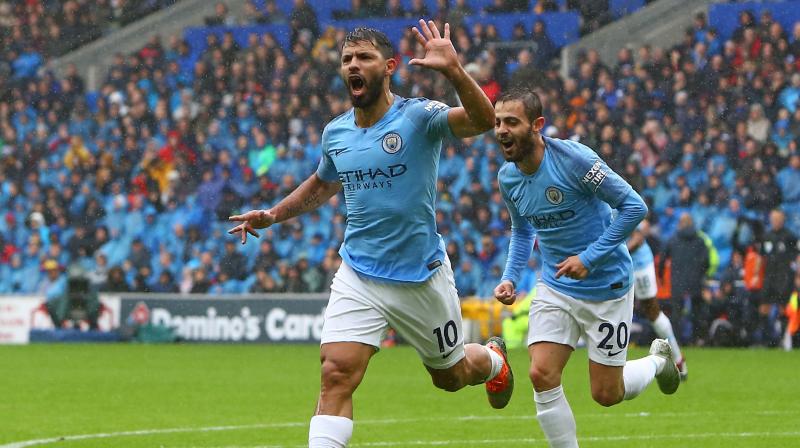 Sergio Aguero could beat Alan Shearer's record of 260 goals to become the Premier League's greatest ever marksman, according to Manchester City teammate Bernardo Silva. (Photo: AFP) Sergio Aguero could beat Alan Shearer's record of 260 goals to become the Premier League's greatest ever marksman, according to Manchester City teammate Bernardo Silva. (Photo: AFP)