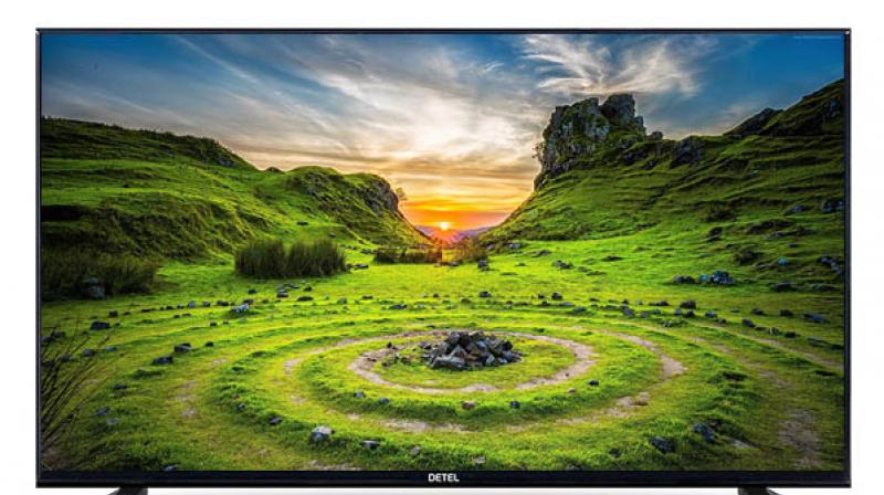 The TV has a 4K UHD LED display panel with ultra HDR support, paired with 2GB RAM and 8GB internal storage. The TV has a 4K UHD LED display panel with ultra HDR support, paired with 2GB RAM and 8GB internal storage.