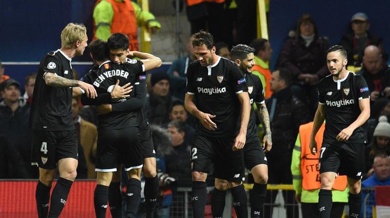 Sevilla progressed by the same score on aggregate after a goalless first-leg draw. (Photo: AFP) Sevilla progressed by the same score on aggregate after a goalless first-leg draw. (Photo: AFP)