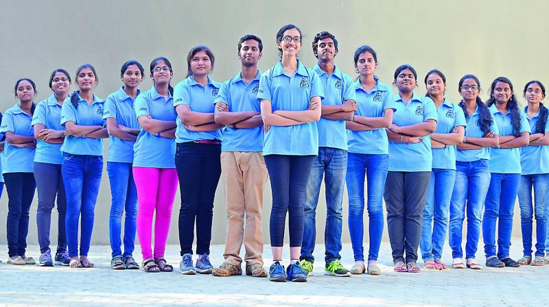 (Left to right) Shalini, Shravani, Swetha, Akshara, Nanditha, Vaishnavi, Pranathi, Phani Suraj, Anvita, Dinesh, Srujana, Manisha, Akhila, Apoorva, Sushma, Sahithi and Navya are some of the members of this enthusiastic team of Mechanical Engineers (Left to right) Shalini, Shravani, Swetha, Akshara, Nanditha, Vaishnavi, Pranathi, Phani Suraj, Anvita, Dinesh, Srujana, Manisha, Akhila, Apoorva, Sushma, Sahithi and Navya are some of the members of this enthusiastic team of Mechanical Engineers