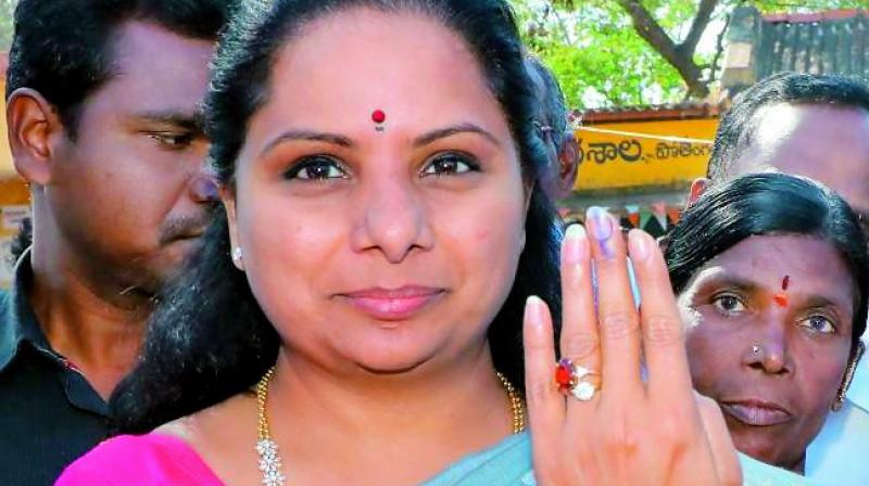 The real shocker, however, was the defeat of Ms K. Kavitha, the daughter of Chief Minister K. Chandrashekar Rao, from Nizamabad. (Photo: DC) The real shocker, however, was the defeat of Ms K. Kavitha, the daughter of Chief Minister K. Chandrashekar Rao, from Nizamabad. (Photo: DC)
