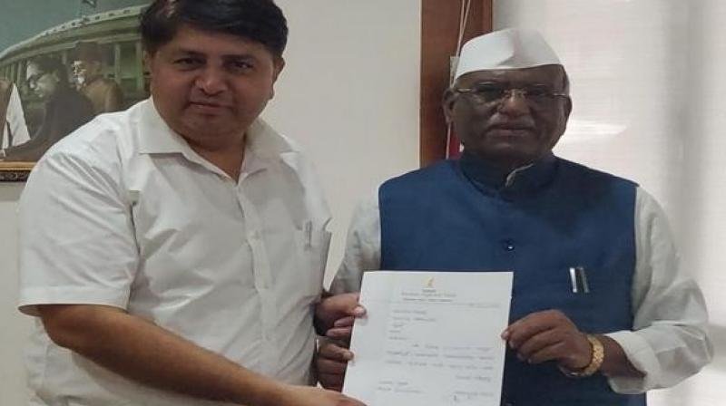 NCP MLAs Vaibhav Pichad, Sandeep Naik and Shivendra Raje, and Congress legislator Kalidas Kolambkar had handed over their resignation letters to Maharashtra Assembly Speaker Haribhau Bagade. (Photo: ANI) NCP MLAs Vaibhav Pichad, Sandeep Naik and Shivendra Raje, and Congress legislator Kalidas Kolambkar had handed over their resignation letters to Maharashtra Assembly Speaker Haribhau Bagade. (Photo: ANI)