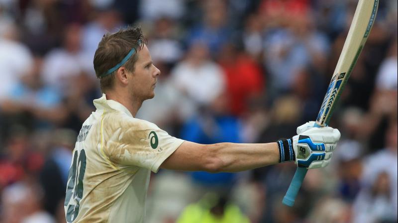 Former captain Steve Smith, who had made a superb 144 in the first innings of his first Test since completing a 12-month ban for his role in last year's ball-tampering scandal in South Africa, was 46 not out. (Photo:AFP) Former captain Steve Smith, who had made a superb 144 in the first innings of his first Test since completing a 12-month ban for his role in last year's ball-tampering scandal in South Africa, was 46 not out. (Photo:AFP)