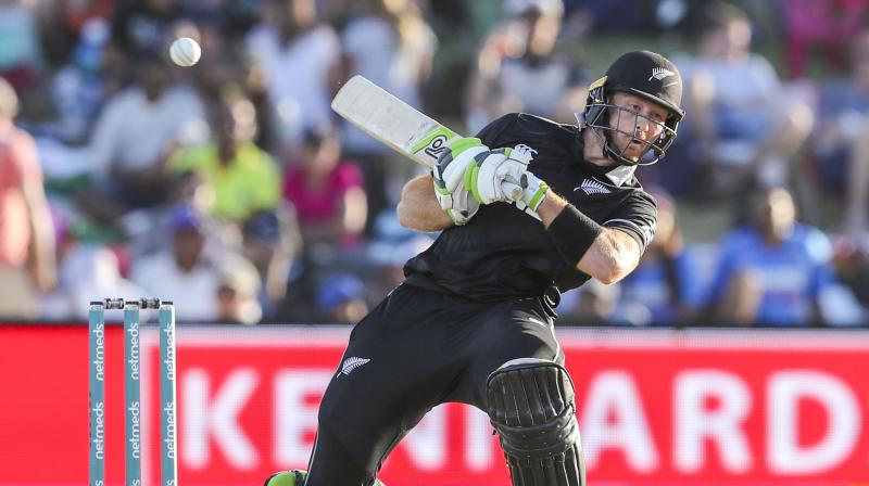 Guptill looked in pain as he walked off the ground with the help of New Zealand physiotherapist Vijay Vallabh and security manager Terry Minish. (Photo: AP) Guptill looked in pain as he walked off the ground with the help of New Zealand physiotherapist Vijay Vallabh and security manager Terry Minish. (Photo: AP)