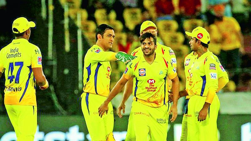 The Chennai Super Kings team.