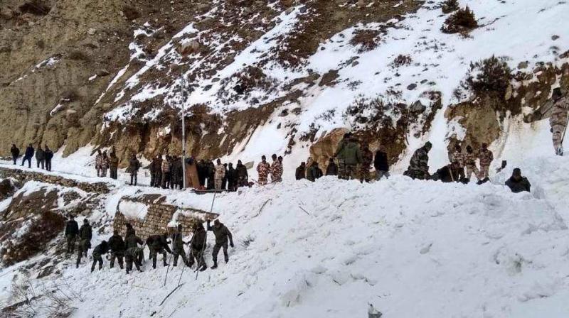 The body of one of the Army jawans was recovered on Wednesday itself, but there was no trace of five others. (Photo: ANI) The body of one of the Army jawans was recovered on Wednesday itself, but there was no trace of five others. (Photo: ANI)
