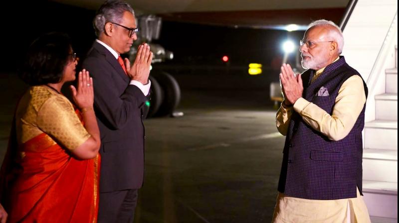 Modi will have several bilateral meetings during his visit and will address the General Debate on September 27. (Photo: Twitter) Modi will have several bilateral meetings during his visit and will address the General Debate on September 27. (Photo: Twitter)