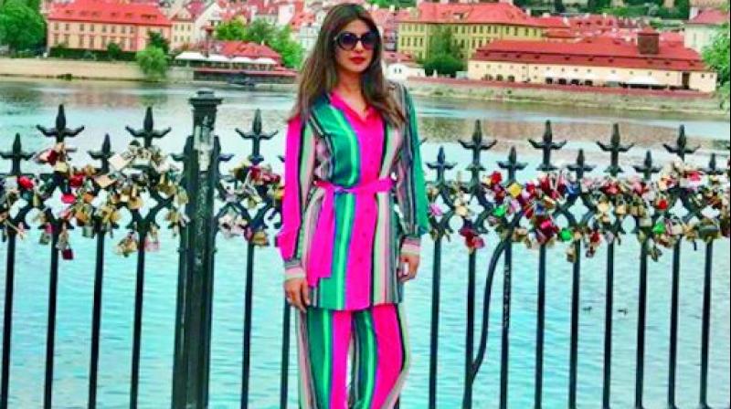 Priyanka Chopra sporting pyjama suit Priyanka Chopra sporting pyjama suit