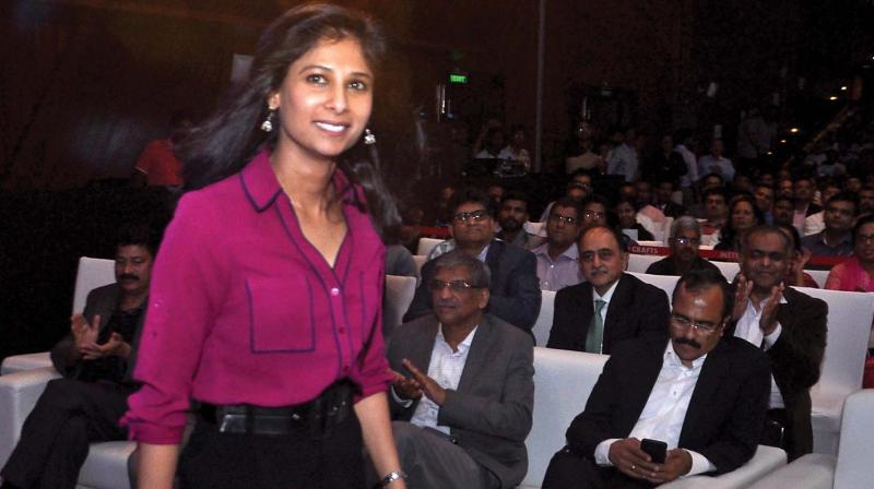 Harvard professor and economic advisor to Chief Minister Gita Gopinath at #FUTURE- Global Digital Summit. Harvard professor and economic advisor to Chief Minister Gita Gopinath at #FUTURE- Global Digital Summit.