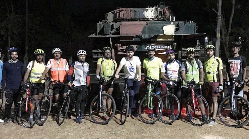 Kannur district collector Mir Muhammad Ali (seventh from Left) who joined Vadakara Riders team in cycling in Kannur. Kannur district collector Mir Muhammad Ali (seventh from Left) who joined Vadakara Riders team in cycling in Kannur.