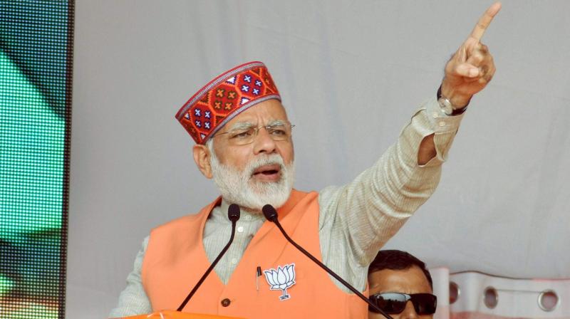 Prime Minister Narendra Modi was addressing a rally in Una, Himachal Pradesh, on Sunday for the upcoming Assembly elections. (Photo: PTI) Prime Minister Narendra Modi was addressing a rally in Una, Himachal Pradesh, on Sunday for the upcoming Assembly elections. (Photo: PTI)