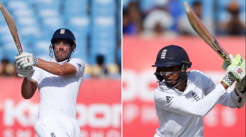 Alastair Cook and Haseeb Hameed put up an unbeaten 114-run opening stand as England lead India by 163 runs. (Photo: AP) Alastair Cook and Haseeb Hameed put up an unbeaten 114-run opening stand as England lead India by 163 runs. (Photo: AP)