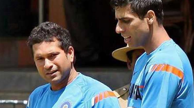 Sachin Tendulkar and Ashish Nehra. (Photo: PTI) Sachin Tendulkar and Ashish Nehra. (Photo: PTI)