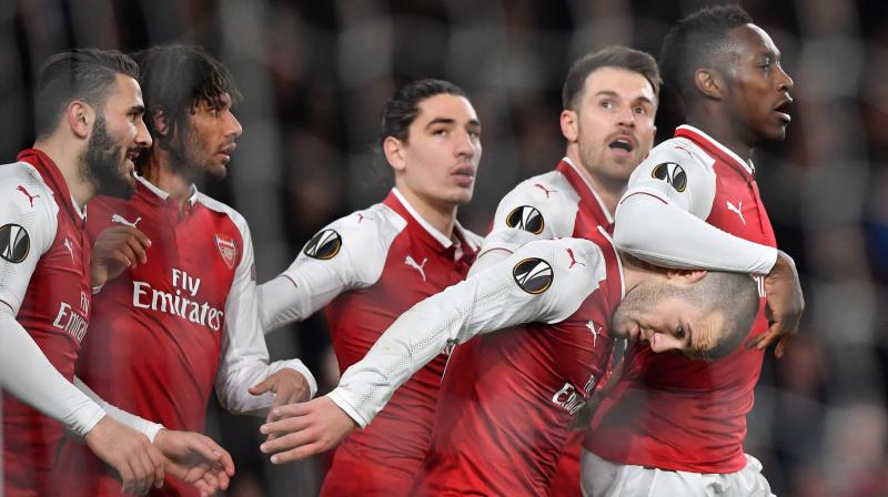 Welbeck nodded in his second late on as Arsenal reached their first European quarter-final since 2010, after seven consecutive Champions League last-16 defeats. (Photo: AFP) Welbeck nodded in his second late on as Arsenal reached their first European quarter-final since 2010, after seven consecutive Champions League last-16 defeats. (Photo: AFP)