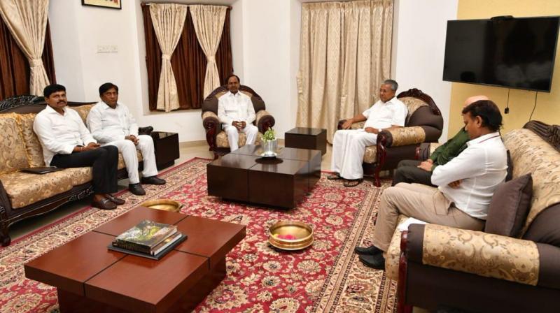In view of ongoing Lok Sabha elections, both the Chief Ministers will hold discussions on contemporary politics. (Photo: ANI twitter) In view of ongoing Lok Sabha elections, both the Chief Ministers will hold discussions on contemporary politics. (Photo: ANI twitter)