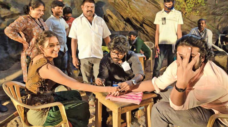 Viswanath working with Tamannaah and Prabhas. Viswanath working with Tamannaah and Prabhas.