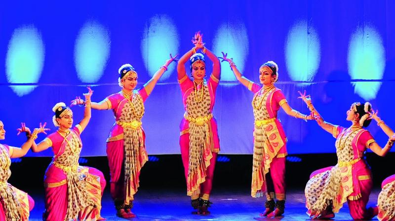 Dancers at the performance that was inspired by the 12 most important temples in Telangana. Dancers at the performance that was inspired by the 12 most important temples in Telangana.