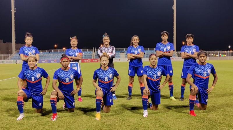 The Indian womens football team beat Bahrain 5-0 in an international friendly. (Twitter/Indian Football)