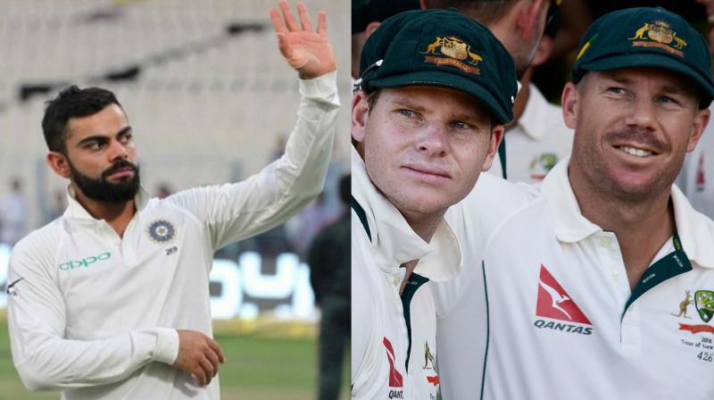 Smith and Warner were handed a year-long ban by Cricket Australia with Bancroft receiving a 9-month punishment. (Photo: BCCI/AFP) Smith and Warner were handed a year-long ban by Cricket Australia with Bancroft receiving a 9-month punishment. (Photo: BCCI/AFP)
